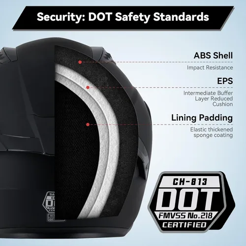 Vista 5 de Casco de motocicleta de cara completa para adultos, hombres y mujeres, casco de carreras aprobado por el DOT, casco de carreras de bicicleta