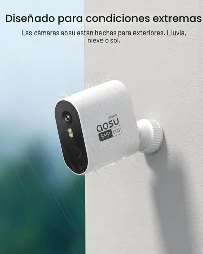 Vista 8 de aosu Cámaras de seguridad solar de 3K/5MP Sistema de vigilancia inalámbrica para el hogar al aire libre, ultra gran angular de 166°