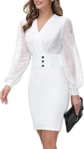 Vista 3 de GRACE KARIN Cinturón de corsé blanco para mujer, cinturón ancho y elástico de 3.9 pulgadas, cinturones gruesos vintage, talla M, Blanco