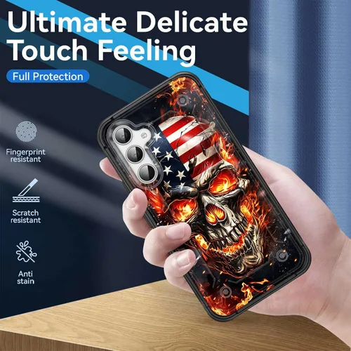 Vista 7 de Funda para Galaxy S25, resistente de doble capa de policarbonato duro y silicona suave, resistente a prueba de golpes, funda protectora para Samsung