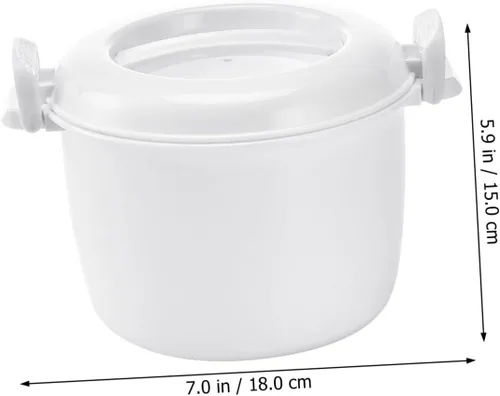 Vista 2 de CALLARON Microondas Arrocera Tapa Cuchara Multifuncional Microondas Arroz Pasta Verduras Antiadherente Preparación
