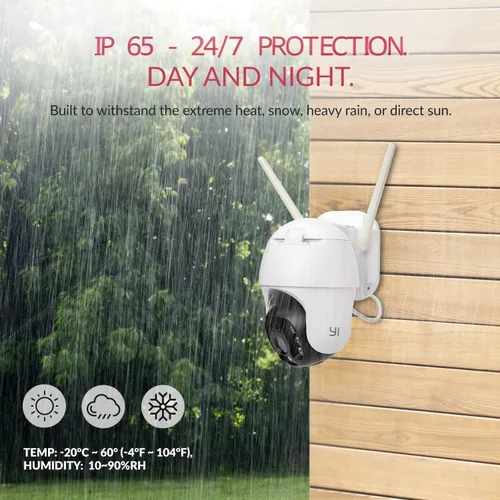 Vista 4 de YI 2K Cámara de seguridad al aire libre, visión nocturna a color, detección