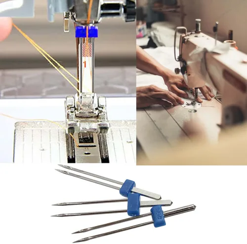 Vista 9 de Agujas gemelas de 3 tamaños para máquina de coser, máquina de estiramiento doble doble agujas para máquina de coser doméstica, 3 tamaños mixtos