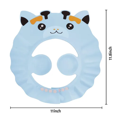 Vista 8 de Gorro de ducha para bebé, gorra de baño, visera de baño, protector de champú para lavado de cabello para niños, ajustable, impermeable, visera