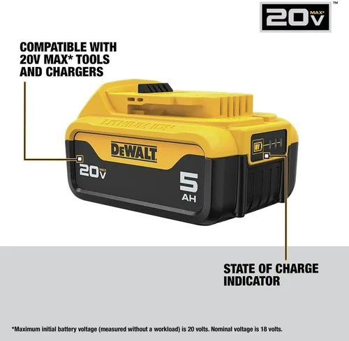 Vista 2 de DEWALT DCB205R 20V MAX 5 Ah Batería de iones de litio (renovada)