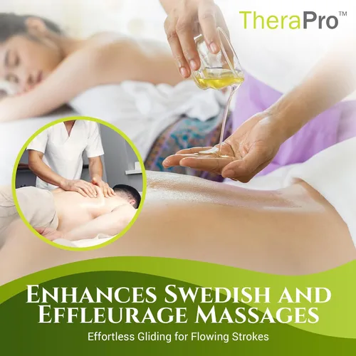 Vista 4 de Aceite de masaje Swedish Effleurage de TheraPro – 8 onzas – Aceite de masaje natural sin perfume para terapia de masaje, aceite de semilla de uva