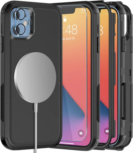 Vista 12 de Diverbox Funda para iPhone 11 [A prueba de golpes] [A prueba de caídas] [Protector de pantalla de vidrio templado], Funda de teléfono de Protección