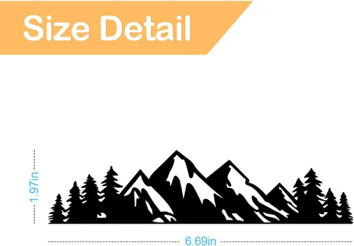 Vista 2 de Osilly Calcomanía de Árbol de Montaña Nevada para Automóvil, 2 Piezas Calcomanías con Logo Gráfico de Montañas, Calcomanías Premium de 7 Pulgadas