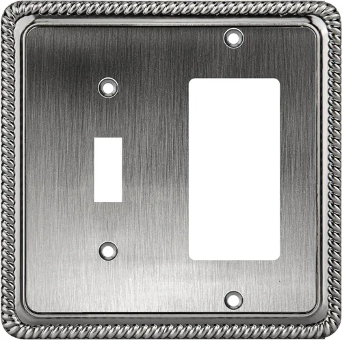Vista 17 de Henne Bery Rope Edge - Placa decorativa de pared para interruptor (placa lisa, 2 unidades, bronce antiguo)
