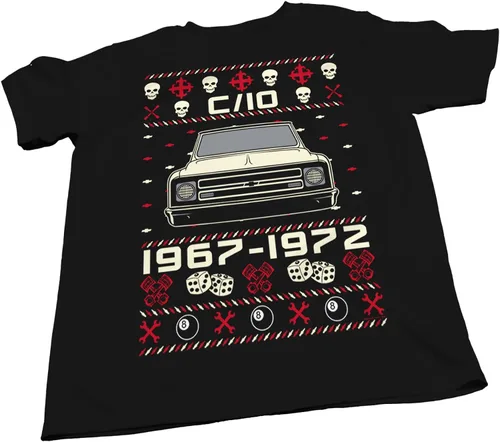 Vista 4 de 67-72 Chevy C10 Glamour - Suéter de Navidad de manga larga