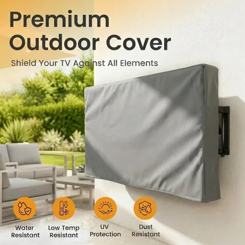 Vista 6 de Funda de TV para exteriores, protector universal resistente a la intemperie para TV de 30 a 32 pulgadas, se adapta a la mayoría de soportes