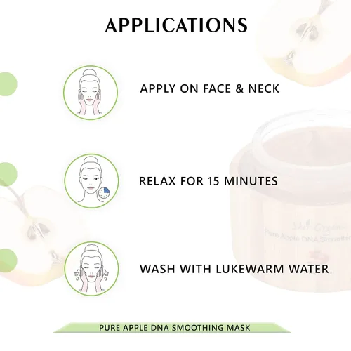 Vista 4 de Shira Shir-Organic - Mascarilla suavizante de ADN de manzana pura para pieles nutritivas, suaves y radiantes, piel hidratada, benéficas