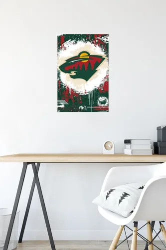 Vista 6 de Trends International NHL Minnesota Wild - Póster de pared con el logotipo Maximalist 23, 14.72 x 22.37 pulgadas, paquete de póster premium y alfiler