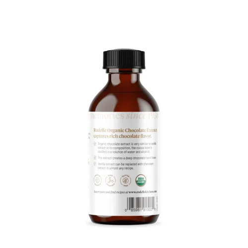 Vista 3 de Rodelle Organics Extracto de chocolate puro sin gluten, fabricado en Estados Unidos, 2 onzas
