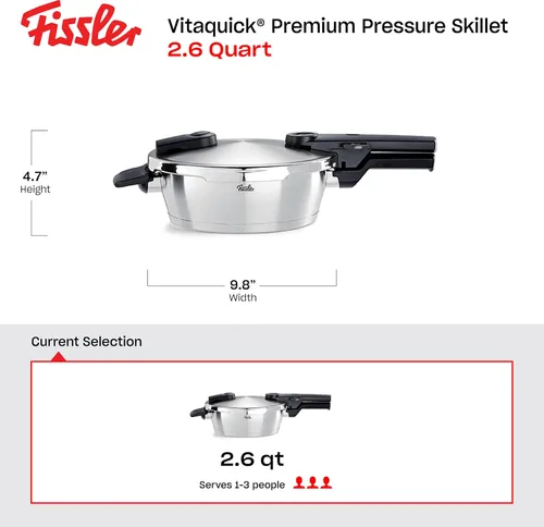 Vista 2 de Fissler Vitaquick Premium - Sartén a presión, 2.6 cuartos de galón