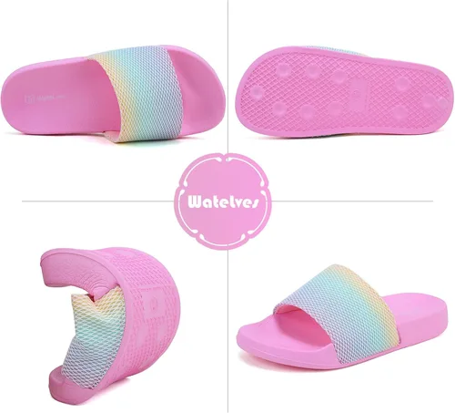 Vista 4 de WateLves Sandalias de verano para niñas y niños, para exteriores, playa, piscina, ducha (niños pequeñosniños grandes)