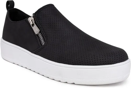 Vista 2 de Nautica Tenis Oxford con cremallera para mujer, tenis bajos de moda para caminar casual