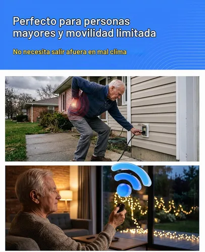 Vista 4 de HBN Control remoto inalámbrico para interiores y exteriores, salida de 3 clavijas, resistente a la intemperie, resistente a la intemperie, 15 A