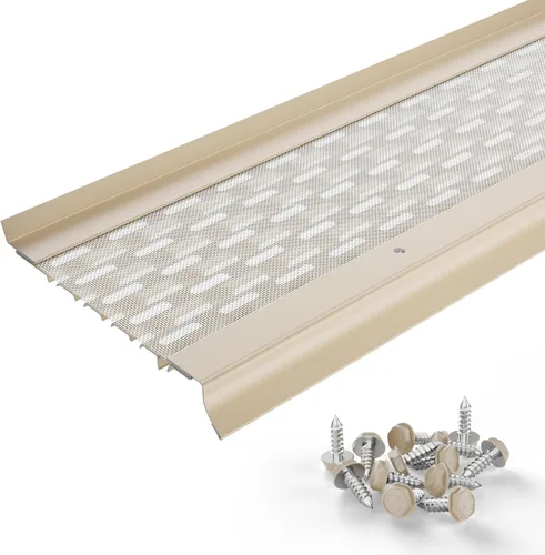 Vista 36 de Micromesh 5 pulgadas Gutter Guards Leaf Protection, 1 Pies Paquete de muestra Bronce oscuro, Malla de acero inoxidable, Cubiertas de canalón