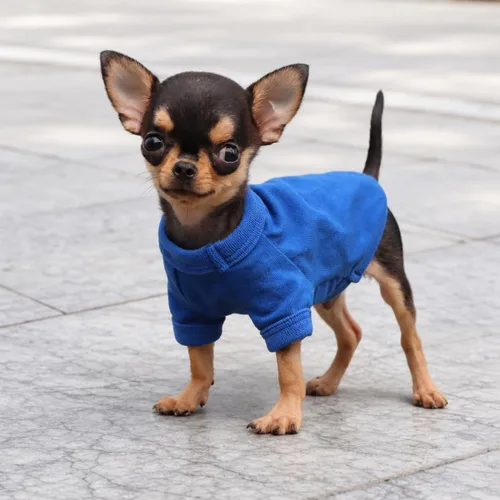 Vista 6 de LOPHIPETS Camiseta de perro 100% algodón para perros pequeños Taza de té Chihuahua Yorkie Ropa para cachorros - Azul/XXS