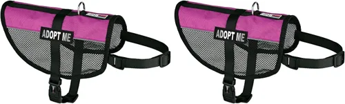 Vista 17 de Dogline MaxAire - Chaleco de malla para perros de 13 a 16 pulgadas y 2 parches extraíbles Adopt Me, talla S, color negro