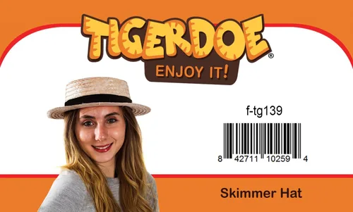Vista 5 de Tigerdoe Sombrero Skimmer – Sombrero Amish, navegante, sombrero de paja, marinero, rugientes años 20 – Accesorios de vestuario Bronceado, Beige