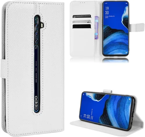 Vista 8 de Funda de piel sintética con tapa para Oppo Reno2 Z, para Oppo Reno2 F, funda con tapa de piel sintética, color azul