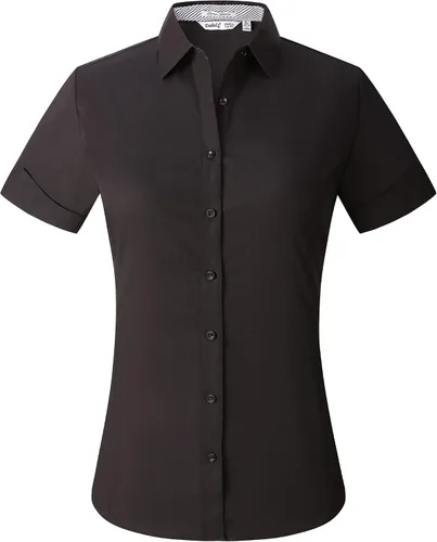 Vista 19 de Esabel.C - Camisa de trabajo con botones de manga larga para mujer, elástica, corte regular