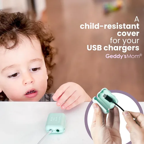 Vista 7 de Funda de cargador USB a prueba de bebés – Caja de punta de cable resistente a los niños para cables de carga USB estándar