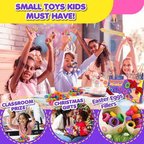 Vista 5 de Anillos sensoriales para niños: 18 paquetes de anillos para jugar - Juguetes sensoriales para niños con autismo - Alivio silencioso de la ansiedad a