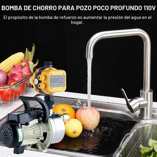 Vista 2 de Bomba de refuerzo de presión de agua para el hogar de 1/2 HP Bomba de estanque de jardín de agua de riego Bomba de chorro de pozo poco profundo