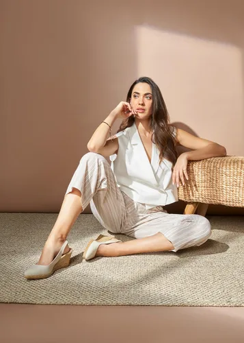 Vista 6 de VISCATA Palomera - Sandalias de lona para mujer con hebilla