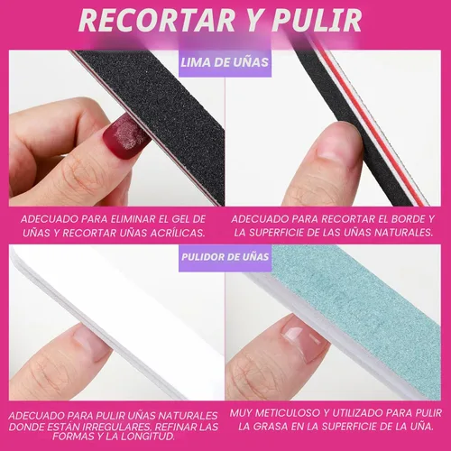 Vista 5 de Kit de herramientas de removedor de esmalte de uñas en gel FANDAMEI con pinzas para uñas, botella de removedor de esmalte de uñas de 100ml, 500