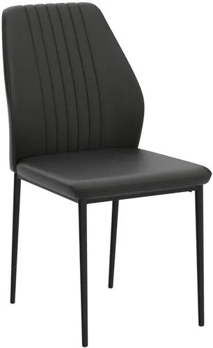 Vista 5 de ZckyCine Silla de comedor de piel sintética, silla de sala de estar, moderna silla auxiliar sin brazos de cocina con patas de metal
