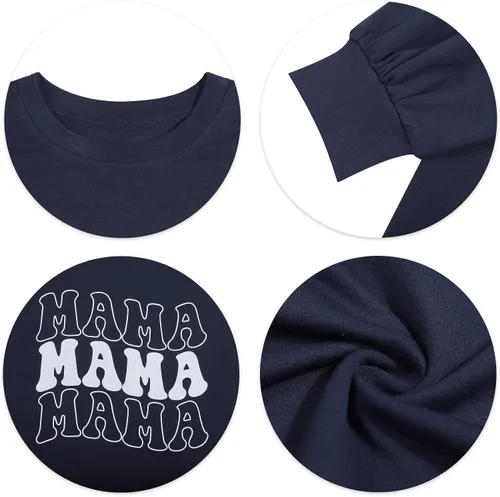 Vista 7 de ASTANFY Sudadera de gran tamaño para mujer, con cuello redondo, holgada, de manga larga