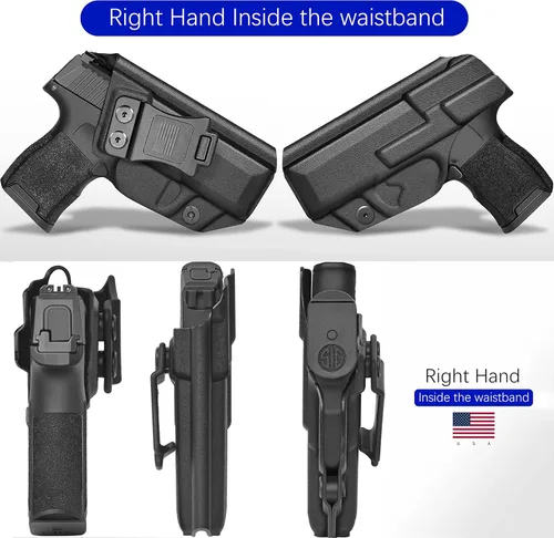 Vista 3 de Holster IWB Kydex Fit – Trigger Guard – Inside Waistband Concealed Carry – Adjustable Cant & 'Posi-Click' Retention - No Wear or Jitter - USA Made