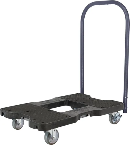 Vista 14 de Plataforma móvil Snap-Loc negra (EE.UU) con 1500 lb de capacidad, estructura de acero, ruedas de 4” y correa de sujeción opcional