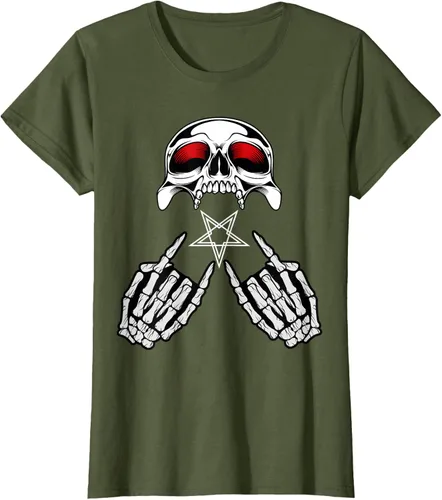 Vista 47 de Camisas de metal pesado con diseño de abanico de metal Negro