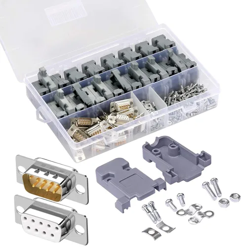 Vista 8 de DB9 20 juegos de conectores de soldadura 9PIN RS232 adaptador