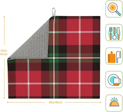 Vista 2 de Tapete de secado de platos personalizado, ultra absorbente, 16 x 18 pulgadas, gris, impreso