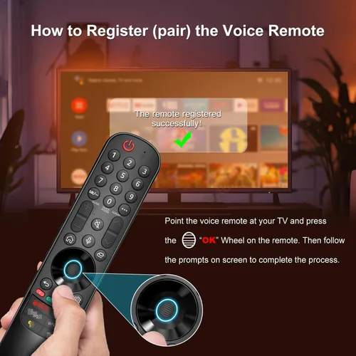 Vista 6 de Control remoto de voz universal inteligente con puntero y función de voz compatible con LG 2024-2018 Model Year TV MR24GA MR23GA MR22GA MR21GA MR20GA