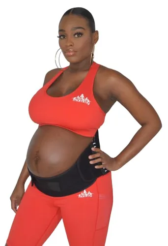 Vista 6 de Muscle Up Mommy Cinturón de apoyo de maternidad, banda para el vientre para mujeres embarazadas para abdomen, pélvica, cintura, dolor de espalda