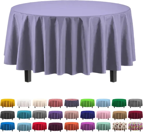 Vista 33 de Party Solids Paquete de 6 manteles de plástico prémium de 54 pulgadas x 108 pulgadas. Cubierta de mesa rectangular de plástico - Aqua