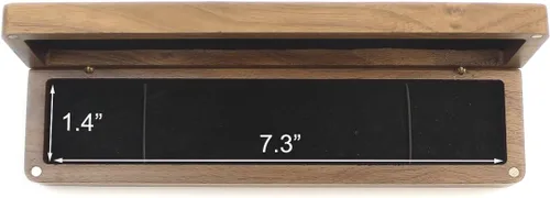 Vista 5 de Caja de regalo de collar rectangular largo de madera de nogal, caja de almacenamiento de joyería, caja de exhibición para aniversario, proponer