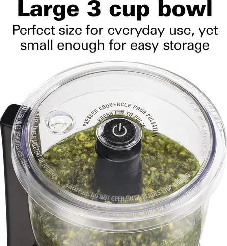 Vista 10 de Hamilton Beach - Picador eléctrico de verduras de 3 tazas y mini procesador de alimentos