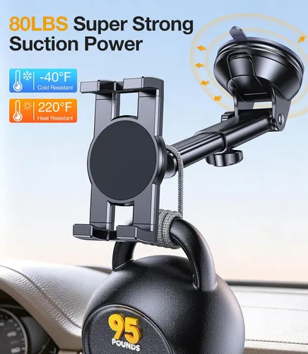 Vista 11 de Soporte para tablet para coche, soporte para iPad para coche【Parabrisas+Salpicadero】Ventosa para iPad para camión Soporte【360° 】Soporte para tablet