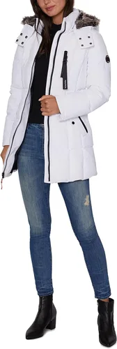Vista 5 de Nautica Chaqueta acolchada pesada para mujer con capucha forrada de piel sintética