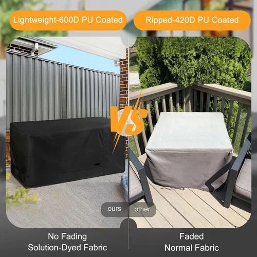 Vista 3 de NettyPro Cubierta para caja de cubierta, resistente a la decoloración, resistente a la decoloración, para patio al aire libre, funda de banco