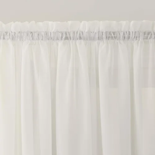 Vista 3 de No. 918 Emily Panel de Cortina Transparente de Gasa con Bolsillo para Barra para Puerta Lateral, 28" x 72", Cáscara de Huevo
