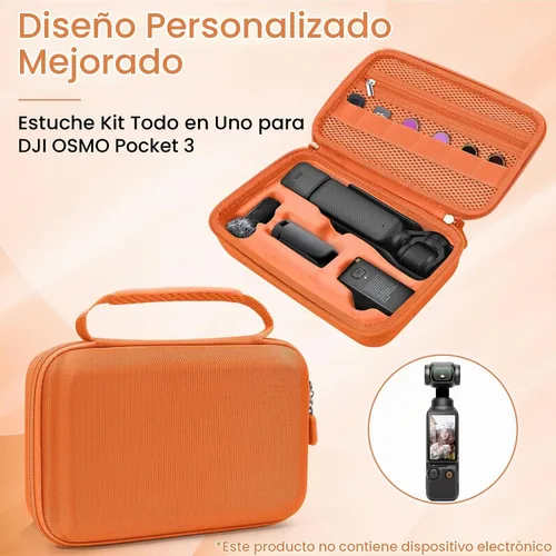 Vista 2 de Funda para DJI OSMO Pocket 3 Camcorder Combo Accesorio, Naranja 0Naranja